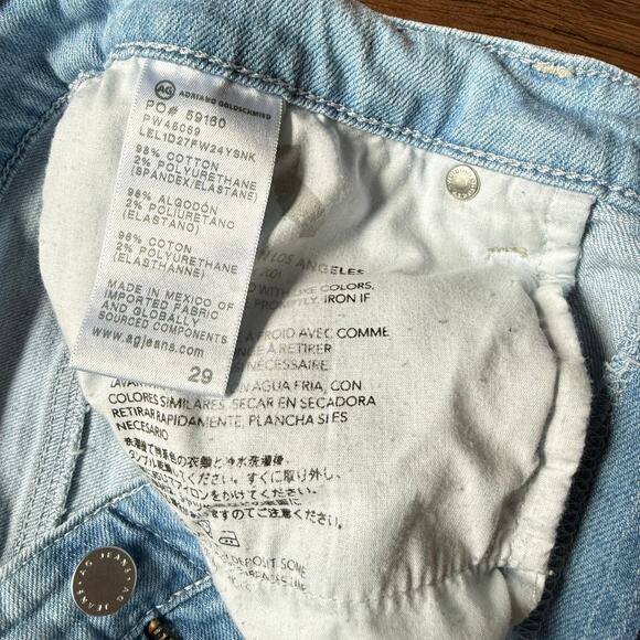 AG Saige Crop High Rise Straight Leg Jeans Light Wash Size 29 - Picture 7 of 8